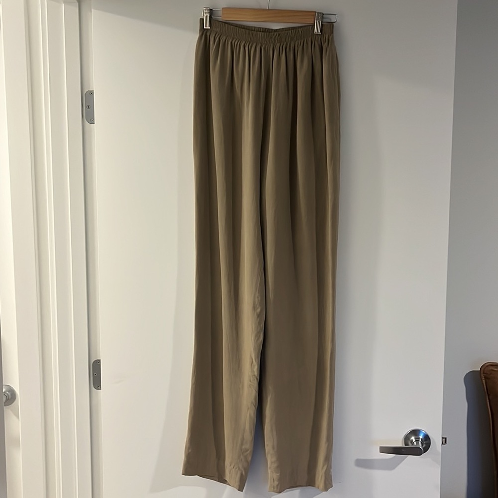 Elastic band silk pants